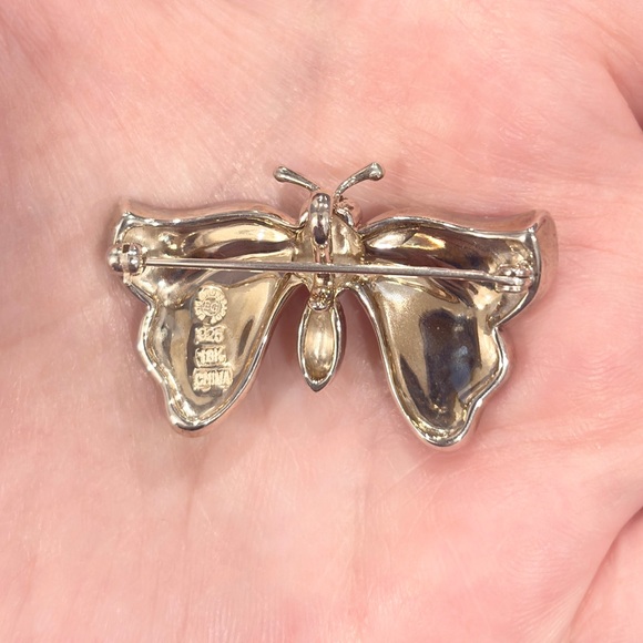 Grossbardt Southwestern Butterfly Pendant/Brooch, Colorful Inlay 925 18K Luxury - Picture 8 of 15